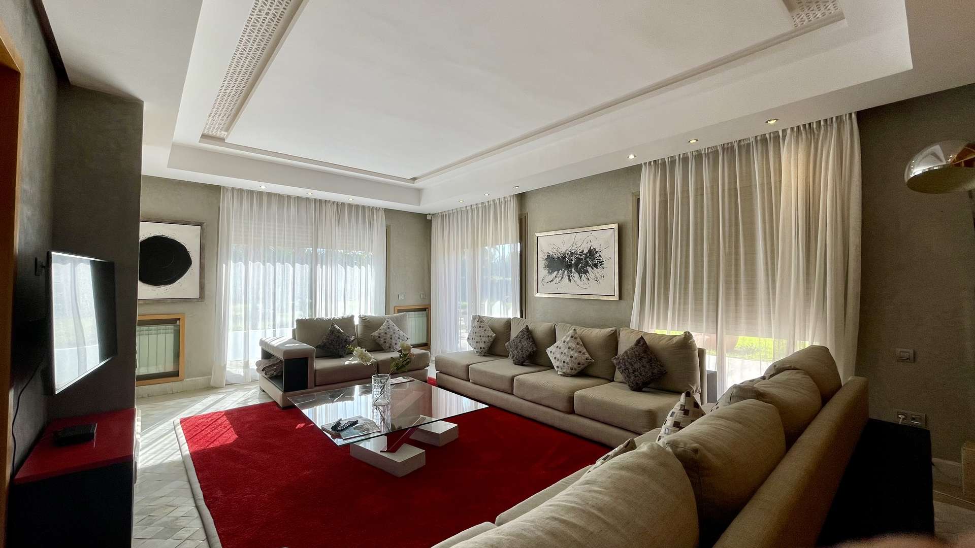 Location longue durée ,Villa,Villa meublée de 4 suites avec logement de personnel dans la Palmeraie de Marrakech,Marrakech,Palmeraie