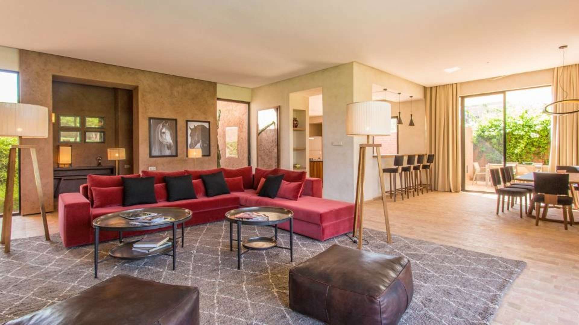 Location de vacances,Villa,Villa de luxe d’architecte de plain-pied pour 6 personnes. Domaine privé sécurisé avec services,Marrakech,Golf Royal Palm