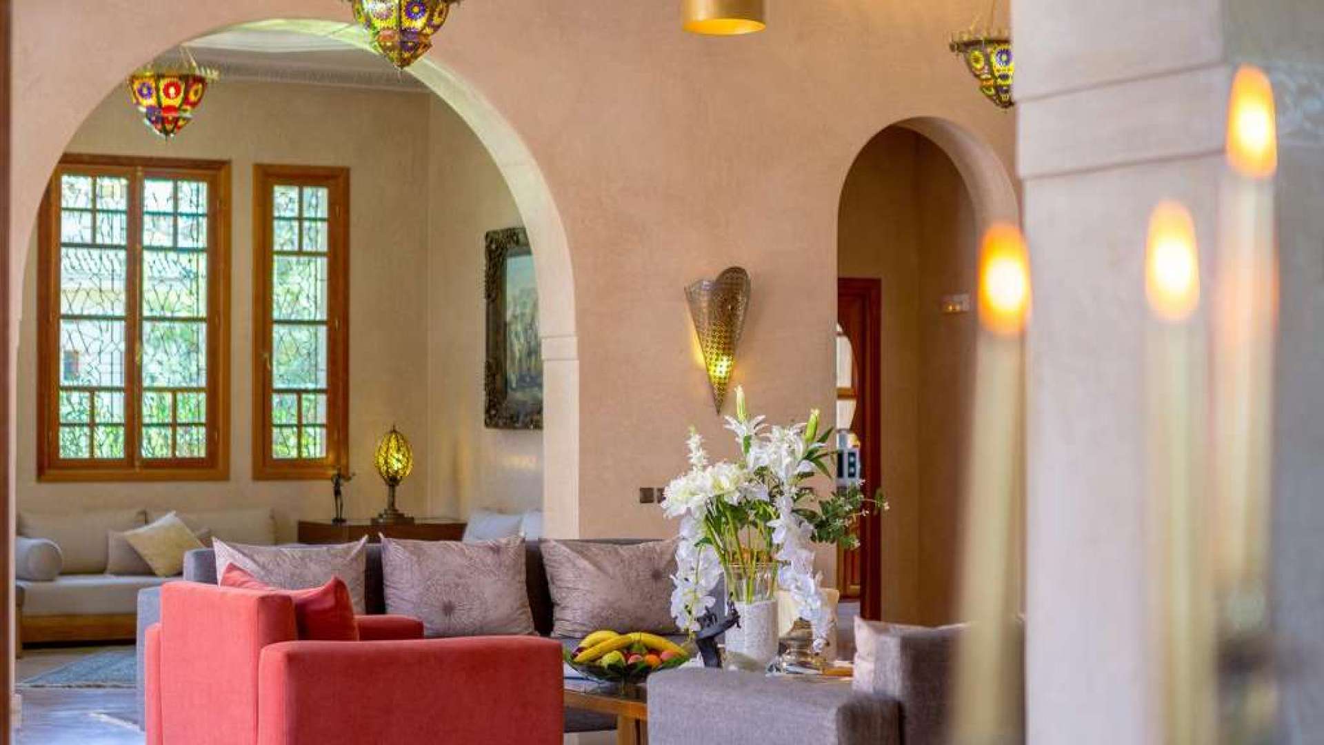 Location de vacances,Villa,Villa de Maitre 8 ch avec jardin/piscine services Hammam,Marrakech,Palmeraie