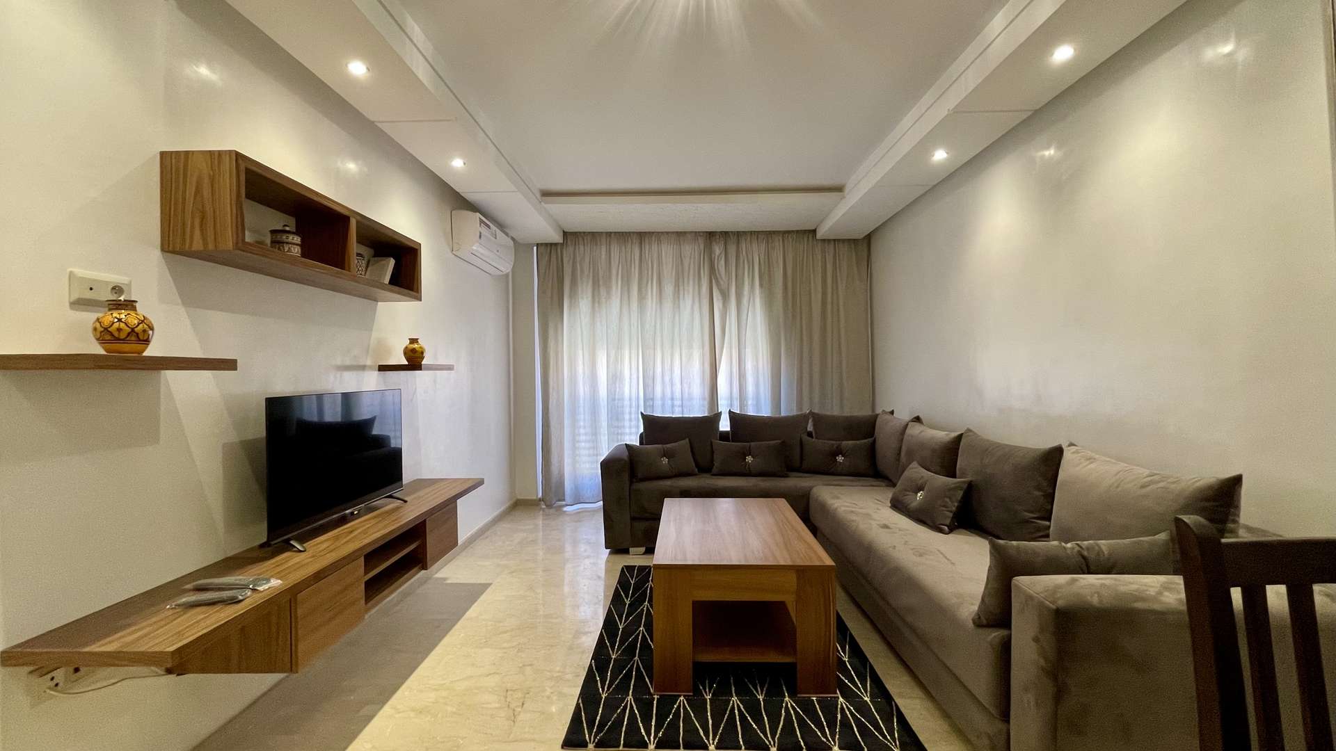 Location longue durée ,Appartement,Studio NEUF 1chambre Salon bien meublé et équipé. Résidence avec piscine Guéliz Marrakech,Marrakech,Guéliz