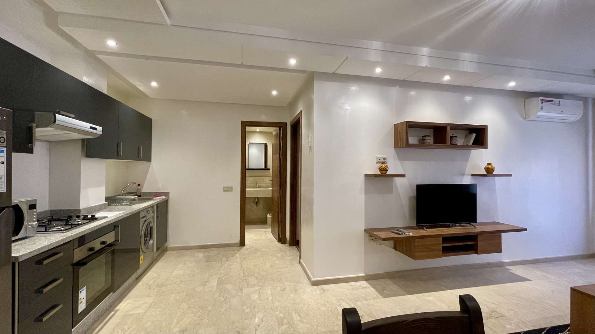 Location longue durée ,Appartement,Studio NEUF 1chambre Salon bien meublé et équipé. Résidence avec piscine Guéliz Marrakech,Marrakech,Guéliz